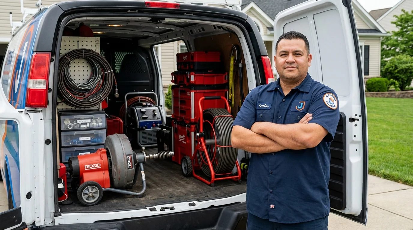 Professional drain cleaning equipment and Johns Plumbing LLC plumber in Quartzsite